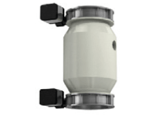 Double butterfly valve: continuous discharge